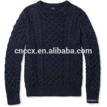 15JWT0117 men cotton cashmere cable knit sweater